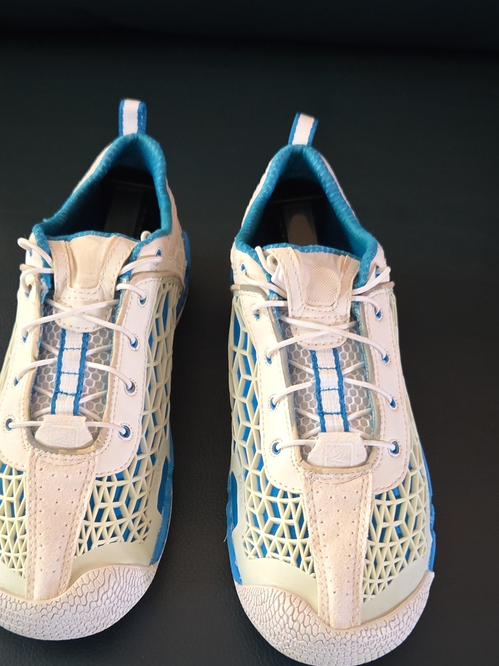 Sperry Top Sider Shoes Womens 9.5 M Water Blue Faux Leather Lace Up Low Top